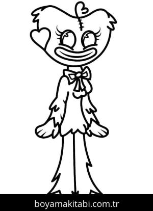 Poppy Playtime boyama sayfası – sevimli karakter, sanatsal çalışma