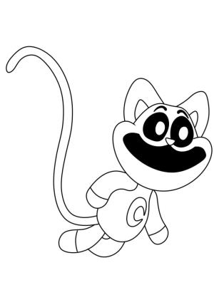 Poppy Playtime boyama sayfası,  coloring page, Sevimli Kedi Uykusu Çiz, 