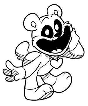 Poppy Playtime boyama sayfası,  coloring page, Bobby Bear’ı çizinHug Smiling Critters, 