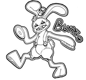 Poppy Playtime boyama sayfası,  coloring page, Poppy Playtime’da Bunzo Bunny’yi çizin, 