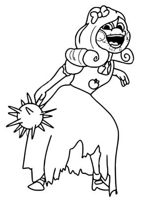 Poppy Playtime boyama sayfası,  coloring page, Çılgın Bayan Delight’ı çiz, 