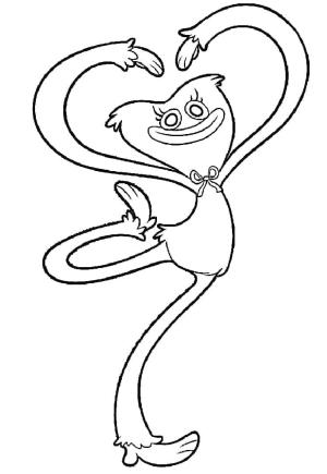 Poppy Playtime boyama sayfası,  coloring page, Sevimli Kissy Missy’yi çiz, 