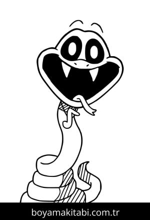 Poppy Playtime boyama sayfası – çocuk aktivitesi, PDF indir