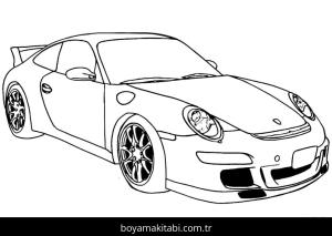 Porsche boyama sayfası – boyama çalışması, yaratıcılığı geliştirir