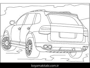Porsche boyama sayfası – renkli çizimler, okul öncesi