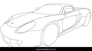 Porsche boyama sayfası – keyifli zaman, renkli çizimler