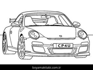 Porsche boyama sayfası – yaratıcılık, eğlenceli etkinlik