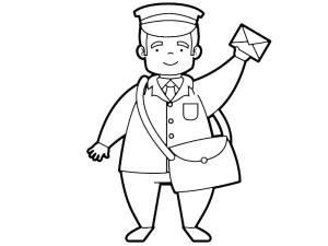 Postacı boyama sayfası,  coloring page, Temel Postacı, 