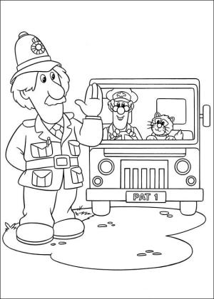 Postacı boyama sayfası,  coloring page, Postacı 1, 