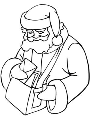 Postacı boyama sayfası,  coloring page, Noel Baba Postacı, 