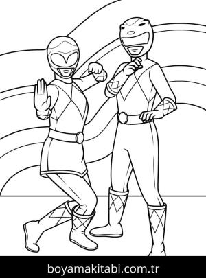 Power Rangers boyama sayfası – çocuk aktivitesi, PDF indir