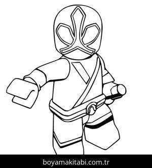 Power Rangers boyama sayfası – sevimli karakter, sanatsal çalışma