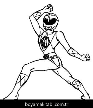Power Rangers boyama sayfası – çizgi film temalı, basit çizim
