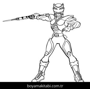 Power Rangers boyama sayfası – çizgi film temalı, basit çizim