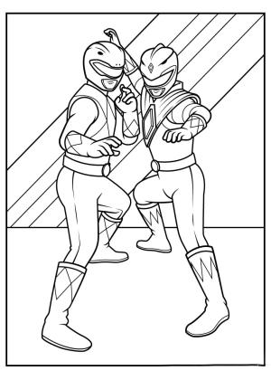 Power Rangers boyama sayfası,  coloring page, İki 6. Power Ranger, 