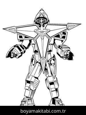 Power Rangers boyama sayfası – basit çizim, kolay boyama