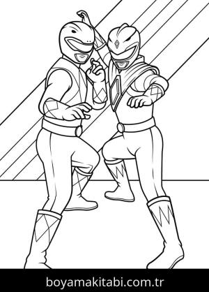 Power Rangers boyama sayfası – keyifli zaman, renkli çizimler