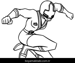 Power Rangers boyama sayfası – çizgi film temalı, basit çizim