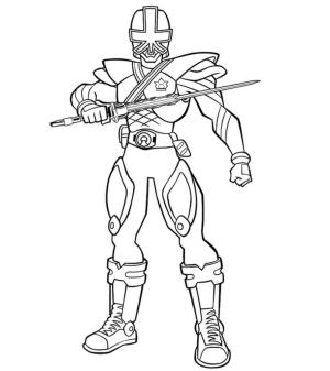 Power Rangers boyama sayfası,  coloring page, Yeşil Samuray Korucusu, 