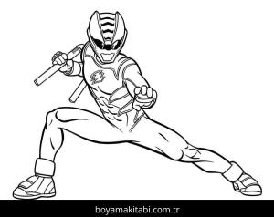 Power Rangers boyama sayfası – kolay boyama, eğitici aktivite