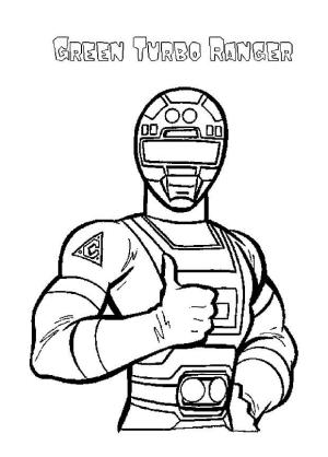 Power Rangers boyama sayfası,  coloring page, Yeşil Turbo Korucu, 