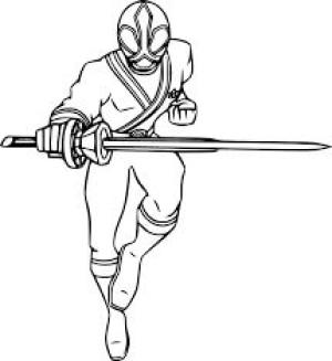 Power Rangers boyama sayfası,  coloring page, Kılıç Tutan Kırmızı Samuray Korucusu, 