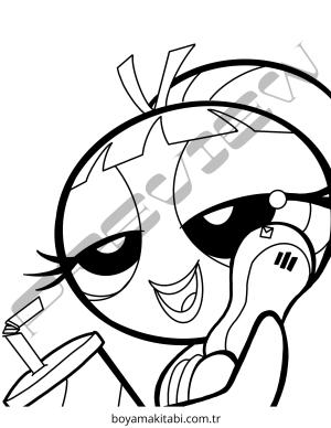 Powerpuff Girls boyama sayfası – basit çizim, kolay boyama