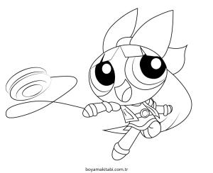 Powerpuff Girls boyama sayfası – basit çizim, kolay boyama