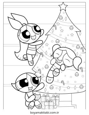 Powerpuff Girls boyama sayfası – yaratıcılığı geliştirir, keyifli zaman