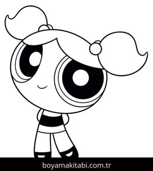 Powerpuff Girls boyama sayfası – el becerilerini geliştirir, boyama çalışması