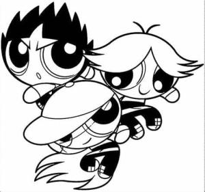 Powerpuff Girls boyama sayfası,  coloring page, Havalı Powerpuff Girls, 