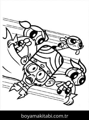 Powerpuff Girls boyama sayfası – eğitici aktivite, yaratıcılık