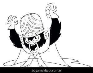 Powerpuff Girls boyama sayfası – çizgi film temalı, basit çizim