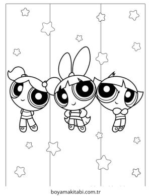 Powerpuff Girls boyama sayfası – boyama çalışması, yaratıcılığı geliştirir