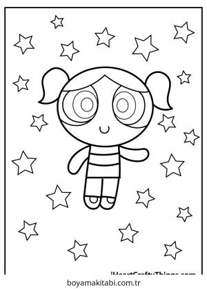 Powerpuff Girls boyama sayfası – okul öncesi, evde etkinlik