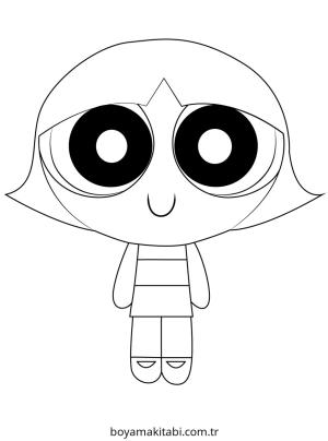 Powerpuff Girls boyama sayfası – el becerilerini geliştirir, boyama çalışması