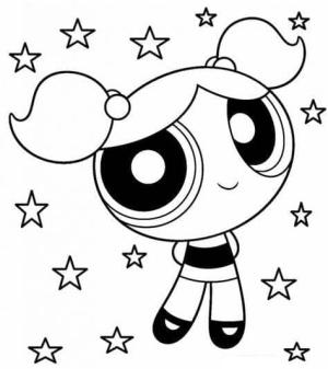 Powerpuff Girls boyama sayfası,  coloring page, Bubbles resmi, 