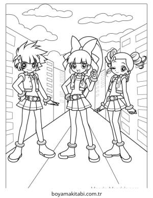 Powerpuff Girls boyama sayfası – okul öncesi, evde etkinlik