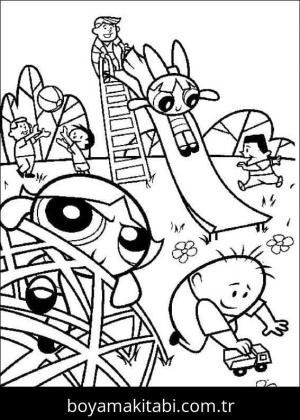 Powerpuff Girls boyama sayfası – yaratıcılığı geliştirir, keyifli zaman