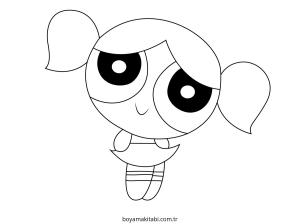 Powerpuff Girls boyama sayfası – kolay boyama, eğitici aktivite