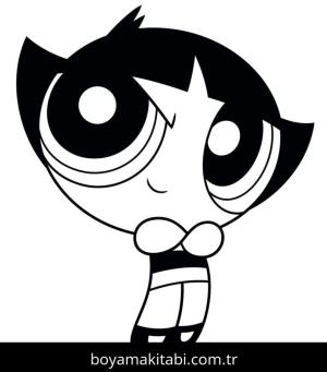 Powerpuff Girls boyama sayfası – çizgi film temalı, basit çizim