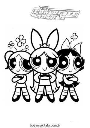 Powerpuff Girls boyama sayfası – eğlenceli etkinlik, el becerilerini geliştirir
