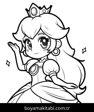 Prenses Peach boyama sayfası – okul öncesi, evde etkinlik