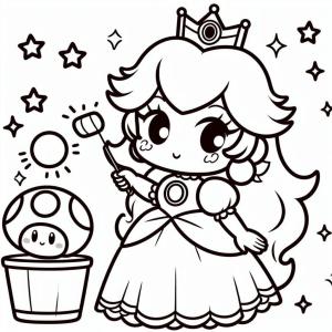 Prenses Peach boyama sayfası,  coloring page, Prenses Peach 1’i çizin, 