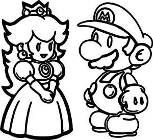 Prenses Peach boyama sayfası,  coloring page, Chibi Prenses Peach ve Mario’yu çizin, 