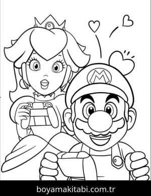 Prenses Peach boyama sayfası – çocuklar için, çizgi film temalı
