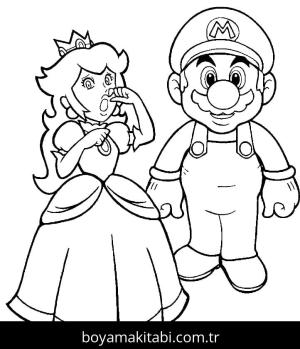 Prenses Peach boyama sayfası – yaratıcılığı geliştirir, keyifli zaman