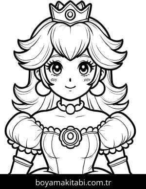 Prenses Peach boyama sayfası – eğitici aktivite, yaratıcılık