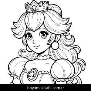 Prenses Peach boyama sayfası – çocuklar için, çizgi film temalı