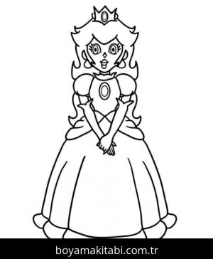 Prenses Peach boyama sayfası – sanatsal çalışma, çocuklar için